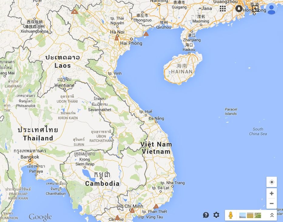 Vietnam mapa sever a jih 14 dní